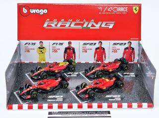 Set 4 pcs F1 Ferrari Racing 2022-2023 Ch.Leclerc/C.Sainz - Bburago 1:43 (Speciální sběratelský set)