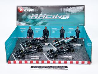 Set 4 pcs F1 Mercedes AMG Petronas 2021-2023 - Bburago 1:43 (Speciální sběratelský set)