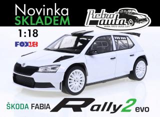Škoda Fabia Rally2 evo Plain Body Fox18 1:18 (JIŽ SKLADEM!)