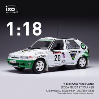 Škoda Felicia Kit Car #20 S.Blomqvist/B.Melander RAC Rally 1995 IXO 1:18 + dárek (JIŽ SKLADEM!!!)