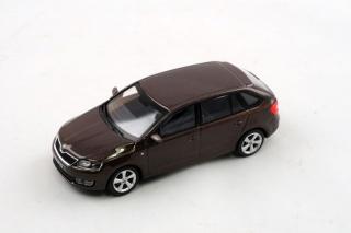 Škoda Rapid Spaceback (2013) - Hnědá Topaz Metalíza ABREX 1:43 (Modely z Německé distribuce!)