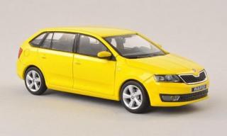 Škoda Rapid Spaceback (2013) - sprint yellow uni ABREX 1:43 (Modely z Německé distribuce!)