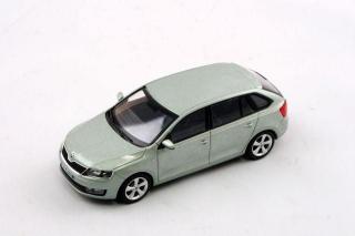 Škoda Rapid Spaceback (2013) - Zelená Arctic Metalíza ABREX 1:43 (Modely z jiné distribuce!)
