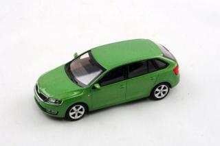 Škoda Rapid Spaceback (2013) - Zelená Rallye Metalíza ABREX 1:43 (Modely z Německé distribuce!)