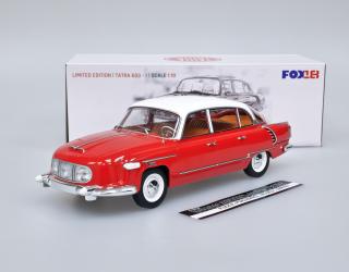 Tatra 603/1 (1957) 1:18 - Červená/Bílá (Doskladněno!!)