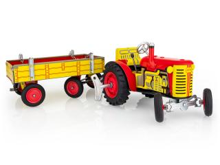 Traktor ZETOR s valníkem červený – plastové disky kol KOVAP