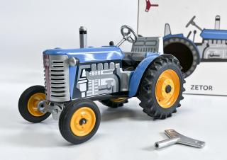 Traktor ZETOR SOLO modrý – žluté kovové disky kol KOVAP