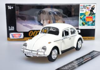 Volkswagen Beetle (1966) 007 James Bond Collection - Bílá - MOTORMAX 1:24  (Naskladňujeme - odesíláme od 5.10.2023)