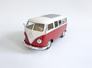 Volkswagen T1 Bus (1963) - Červená/Bílá Welly 1:24