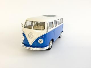 Volkswagen T1 Bus (1963) Modrá/Bílá WELLY 1:24 (poškozená krabička)