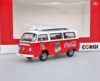 Volkswagen T2 Camper Coca Cola se surfem CORGI 1:43 (JIŽ SKLADEM!)