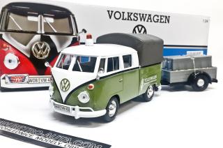 VW T1 double cabin Volkswagen Road service s přívěsem MOTORMAX 1:24
