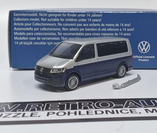 VW T6.1 Multivan - stříbrná/tm. modrá Rietze 1:87 (Měřítko 1:87 !!! )