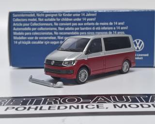 VW T6 Multivan - stříbrná/červená Rietze 1:87 (Měřítko 1:87!!! )