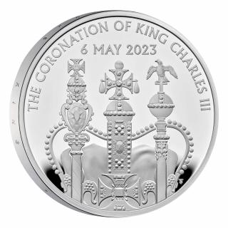 Stříbrná 5 Pounds 2023, Korunovace Karla III., PROOF