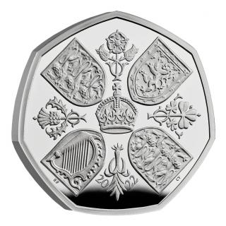 Stříbrná 50 Pence 2023, Korunovace Karla III., PROOF
