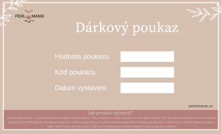 Dárkový poukaz Perlomanie Hodnota poukazu: 1500
