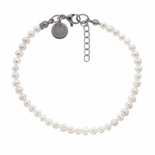 Jemný náramek perly bílé, ocel LI4523