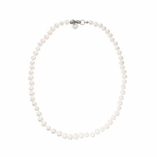 Náhrdelník bílé perly BE150, velikost perel 7 mm, délka 45 cm