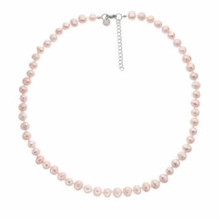 Náhrdelník perly růžové BE122, délka 44 - 48 cm