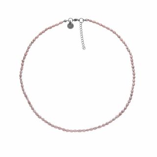 Perlový náhrdelník růžové oválné perly 7-8 mm BE148, délka 45 - 48 cm