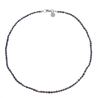 Perlový náhrdelník tmavé oválné perly 6-7 mm BE146, délka 42 - 45 cm