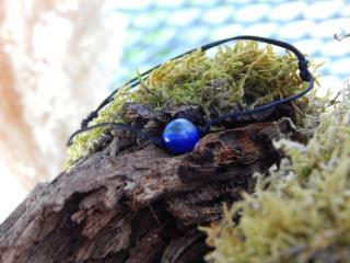 Provázkový náramek lapis lazuli S15006 Barva šňůrky: Fialová (do hněda)