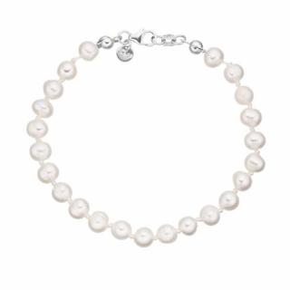 Stříbrný náramek perly bílé AP45008