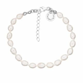 Stříbrný náramek perly bílé AP4501