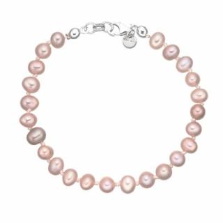 Stříbrný náramek perly růžové AP4512