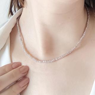 Stříbrný perlový náhrdelník choker nepravidelné malé šedé perly