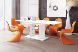 Jídelní stůl LINOSA 3 - 160 (bílá lesk) (   Moderní rozkládací jídelní stůl ve vysokém lesku)