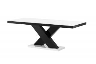 Jídelní stůl XENON (bílá mat/černá lesk/bílá mat) (Luxusní jídelní stůl s velkou paletou výběru barevného provedení)