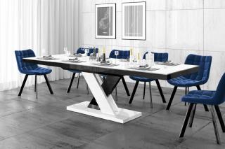 Jídelní stůl XENON LUX (bílá lesk/černá/bílá lesk/bílá lesk) (Luxusní jídelní stůl s velkou paletou výběru barevného provedení)