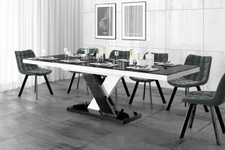 Jídelní stůl XENON LUX (černá lesk/bílá/černá lesk/černá lesk) (Luxusní jídelní stůl s velkou paletou výběru barevného provedení)