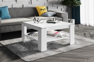 Konferenční stolek ELBA (bílá lesk) (Moderní konferenční stolek ve vysokém lesku)