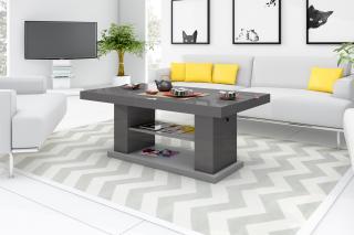 Konferenční stolek MATERA 2 (šedá lesk/šedá lesk) (Luxusní konferenční stolek ve vysokém lesku)