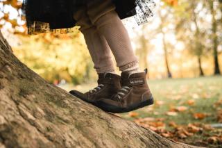 DĚTSKÉ ZIMNI BAREFOOT BOTY BE LENKA Winter Kids - chocolate