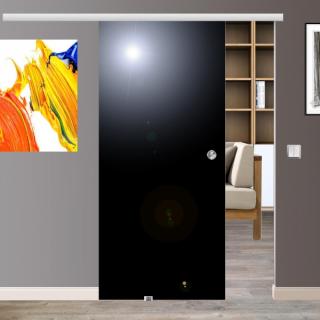 Amod Black skleněné posuvné dveře 775x2050 mm s mušlí