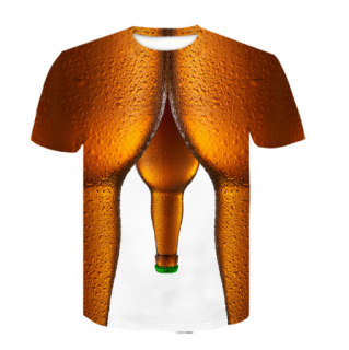 Tričko pivní láhev s 3D potiskem