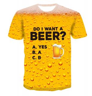 Tričko pivo s 3D potiskem