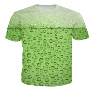 Tričko pivo zelené s 3D potiskem