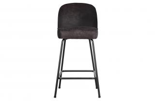 BePureHome barová židle VOGUE černá kůže 65 cm