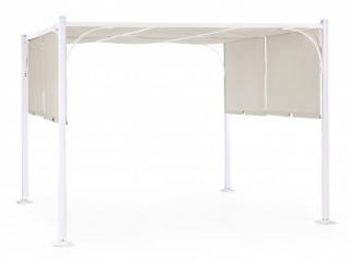 BIZZOTTO Hliníková pergola se stínící látkou GAZEBO 3x3m bílá