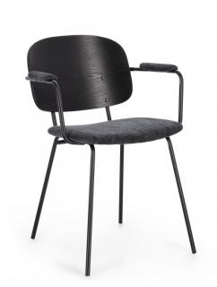 BIZZOTTO Jídelní židle SIENNA černá s područkami