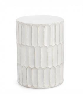 BIZZOTTO Kulatý odkládací stolek CAESAR bílý 40,5 cm