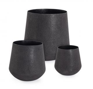 BIZZOTTO Set 3 květináčů KENAR černá