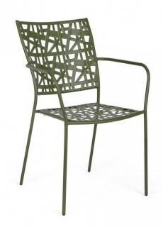 BIZZOTTO Zahradní kovová jídelní židle KELSIE zelená