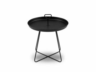 CALME JARDIN černý kovový konferenční stolek MAGNA ø50 cm