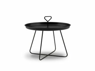 CALME JARDIN černý kovový konferenční stolek MAGNA ø63 cm